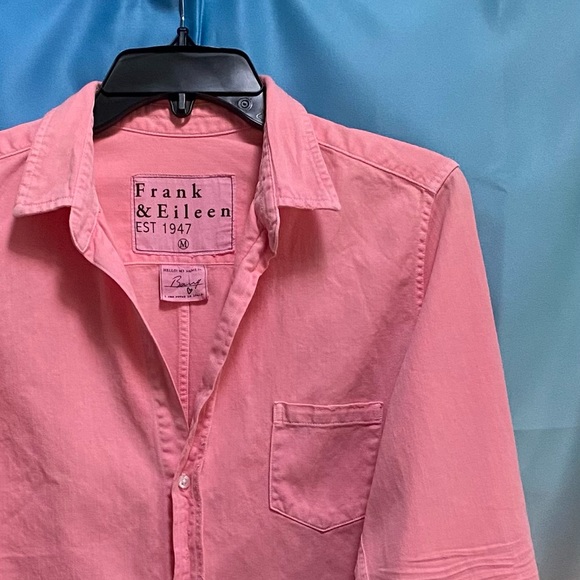 Frank & Eileen BARRY Tailored Button-Up Shirt Famous Denim Size: M Pink - Picture 4 of 16